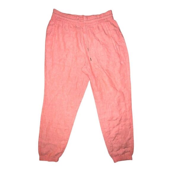 Athleta Womens Retreat Linen Jogger Sunset Glow Orange Size 6 NWOT - Picture 2 of 11